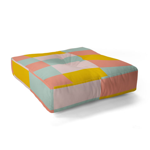 Gabriela Simon Retro Funky Checks Floor Pillow Square