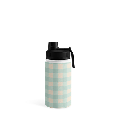 Gabriela Simon Retro Green Blue Gingham Water Bottle