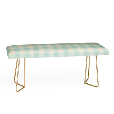 Gabriela Simon Retro Green Blue Gingham Bench