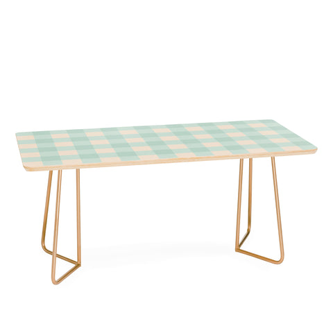 Gabriela Simon Retro Green Blue Gingham Coffee Table