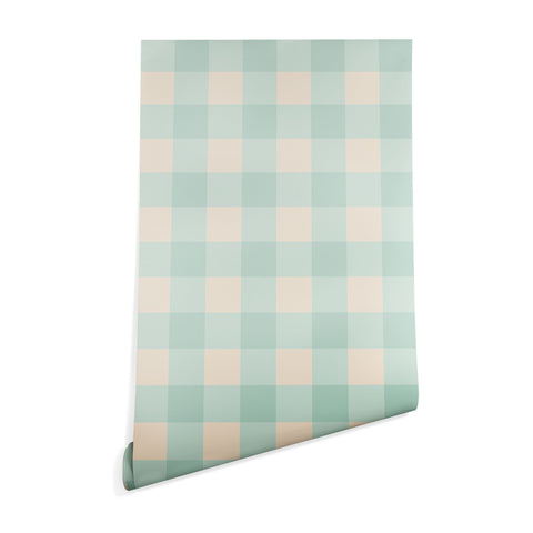 Gabriela Simon Retro Green Blue Gingham Wallpaper
