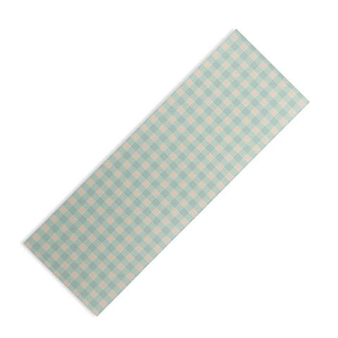 Gabriela Simon Retro Green Blue Gingham Yoga Mat
