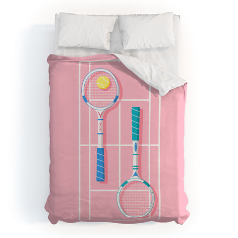 Gabriela Simon Retro Tennis Duvet Cover