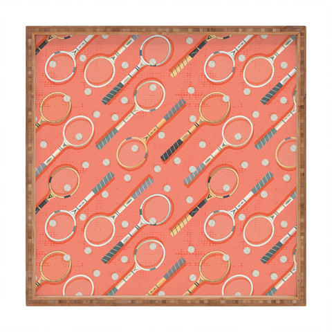 Gabriela Simon Retro Tennis on Clay Square Tray