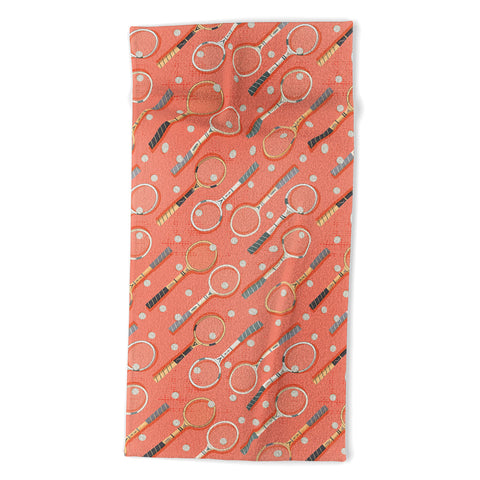 Gabriela Simon Retro Tennis on Clay Beach Towel