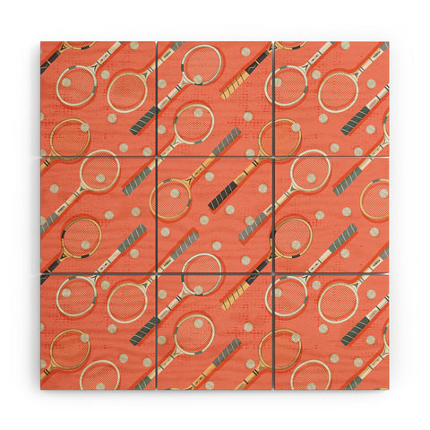 Gabriela Simon Retro Tennis on Clay Wood Wall Mural