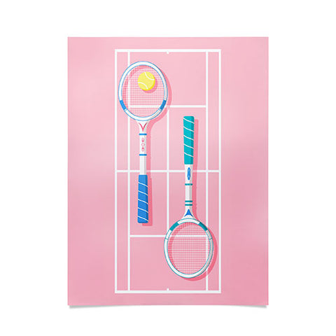 Gabriela Simon Retro Tennis Poster