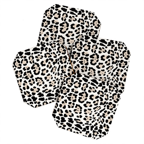 Gabriela Simon Snow Leopard Faux Coaster Set