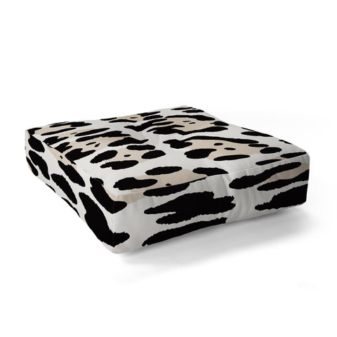Gabriela Simon Snow Leopard Faux Floor Pillow Square