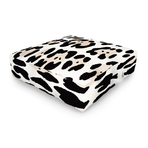 Gabriela Simon Snow Leopard Faux Outdoor Floor Cushion