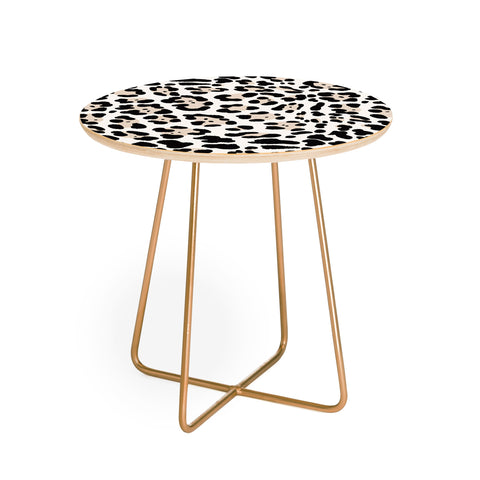 Gabriela Simon Snow Leopard Faux Round Side Table