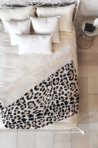 Gabriela Simon Snow Leopard Faux Fleece Throw Blanket