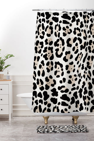 Gabriela Simon Snow Leopard Faux Shower Curtain And Mat