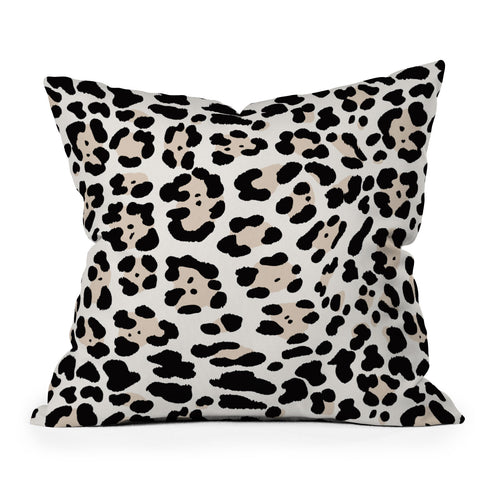 Gabriela Simon Snow Leopard Faux Throw Pillow