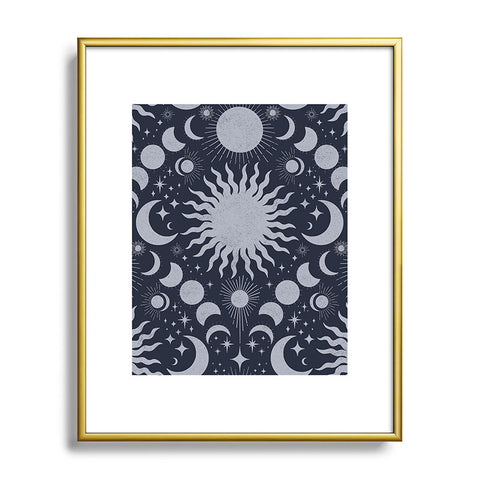 Gabriela Simon Tarot Celestial Indigo Metal Framed Art Print