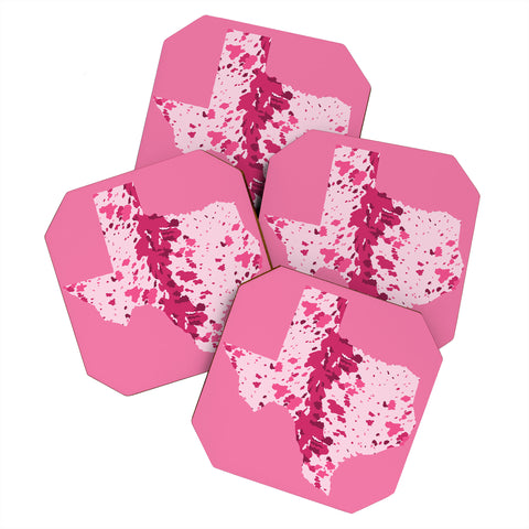 Gabriela Simon Texas Pink Longhorn Coaster Set