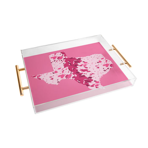 Gabriela Simon Texas Pink Longhorn Acrylic Tray