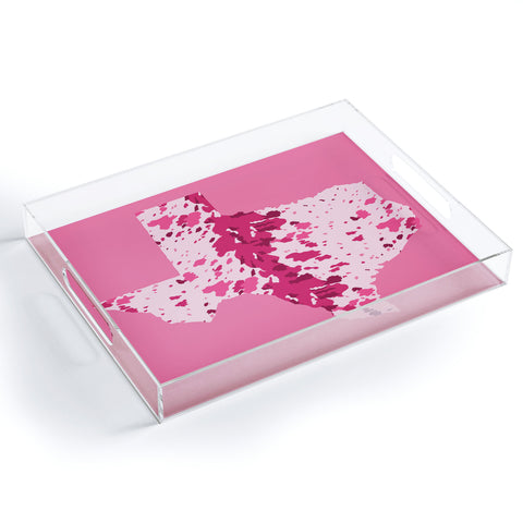 Gabriela Simon Texas Pink Longhorn Acrylic Tray