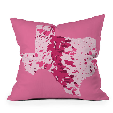 Gabriela Simon Texas Pink Longhorn Outdoor Throw Pillow
