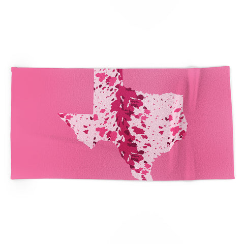 Gabriela Simon Texas Pink Longhorn Beach Towel