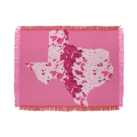 Gabriela Simon Texas Pink Longhorn Throw Blanket