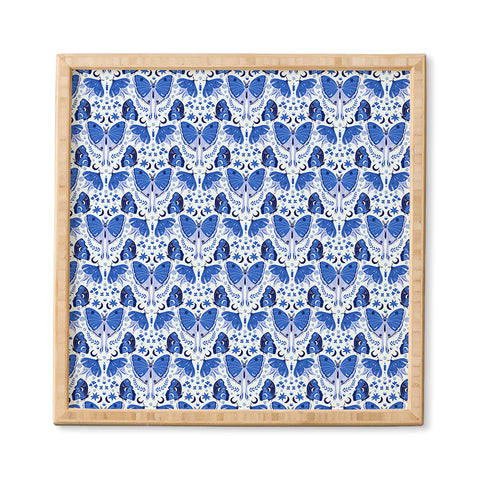 Gabriela Simon Vintage Blue Moths Framed Wall Art