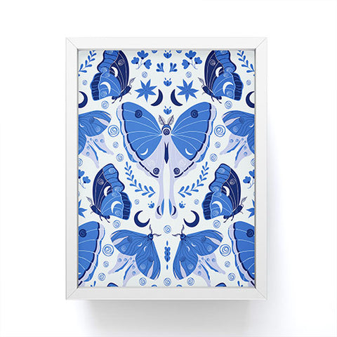 Gabriela Simon Vintage Blue Moths Framed Mini Art Print