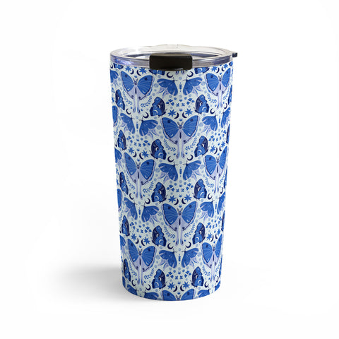 Gabriela Simon Vintage Blue Moths Travel Mug