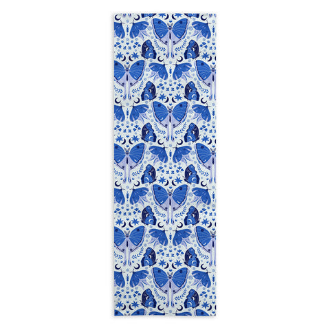 Gabriela Simon Vintage Blue Moths Yoga Towel
