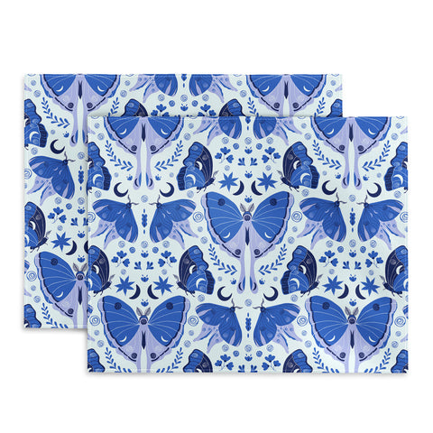 Gabriela Simon Vintage Blue Moths Placemat