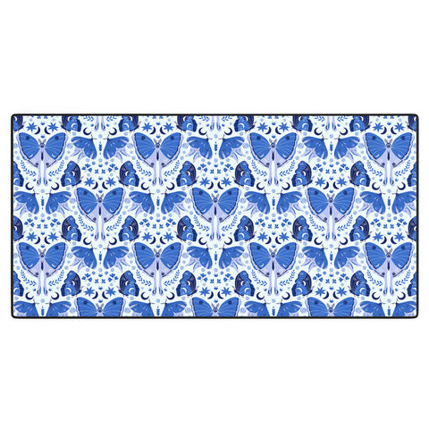 Gabriela Simon Vintage Blue Moths Desk Mat