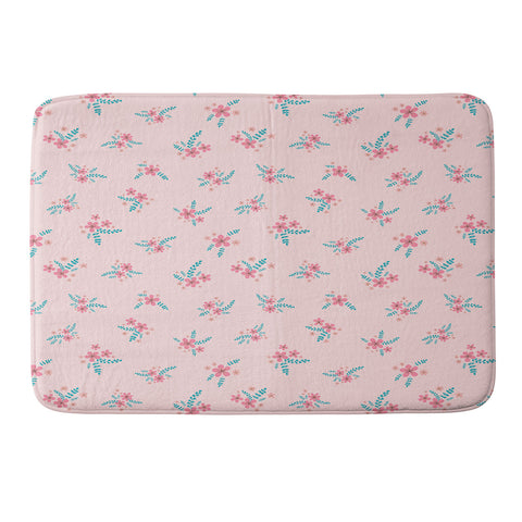 Gabriela Simon Vintage Cherry Blossom Bouquet Memory Foam Bath Mat