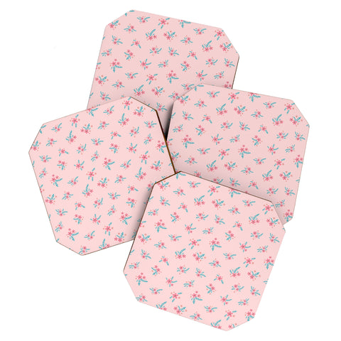 Gabriela Simon Vintage Cherry Blossom Bouquet Coaster Set
