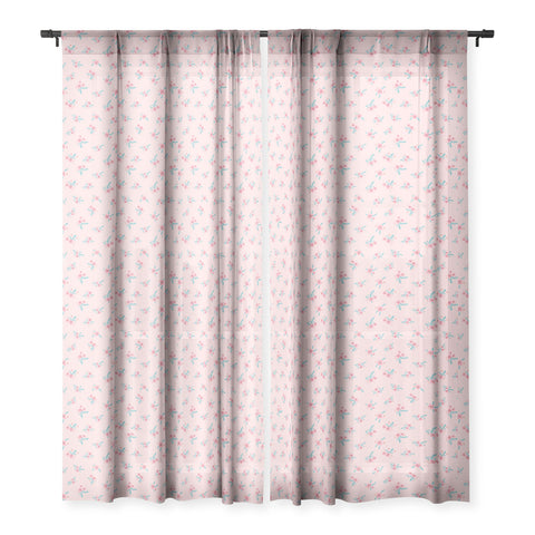 Gabriela Simon Vintage Cherry Blossom Bouquet Sheer Window Curtain