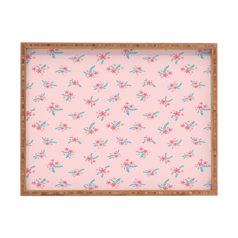 Gabriela Simon Vintage Cherry Blossom Bouquet Rectangular Tray