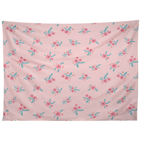 Gabriela Simon Vintage Cherry Blossom Bouquet Tapestry