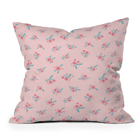 Gabriela Simon Vintage Cherry Blossom Bouquet Throw Pillow