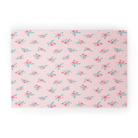 Gabriela Simon Vintage Cherry Blossom Bouquet Welcome Mat