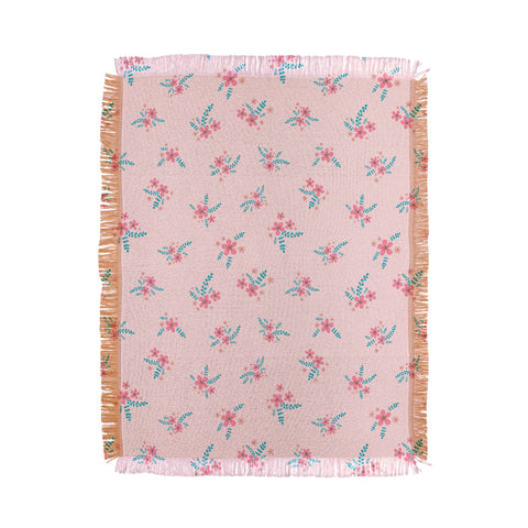 Gabriela Simon Vintage Cherry Blossom Bouquet Throw Blanket