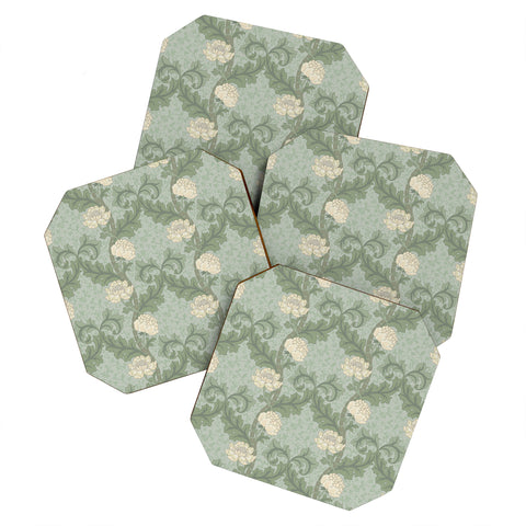 Gabriela Simon Vintage Floral Arts and Crafts Coaster Set