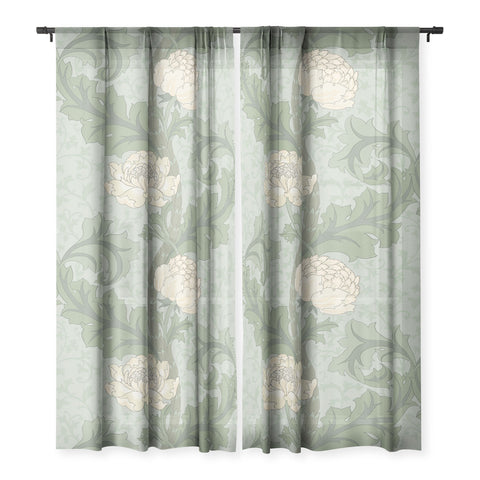 Gabriela Simon Vintage Floral Arts and Crafts Sheer Non Repeat