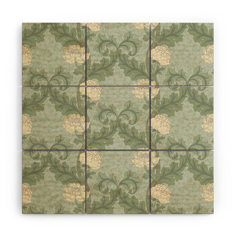 Gabriela Simon Vintage Floral Arts and Crafts Wood Wall Mural