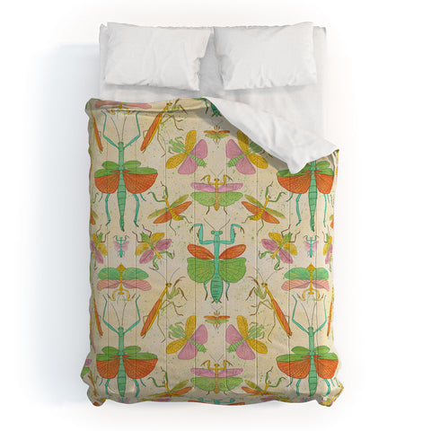 Gabriela Simon Whimsical Praying Mantis Retro Comforter