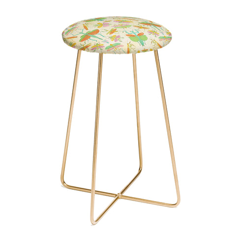 Gabriela Simon Whimsical Praying Mantis Retro Counter Stool