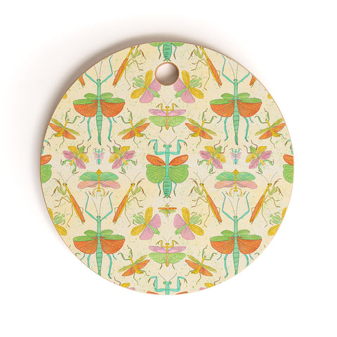 Gabriela Simon Whimsical Praying Mantis Retro Cutting Board Round
