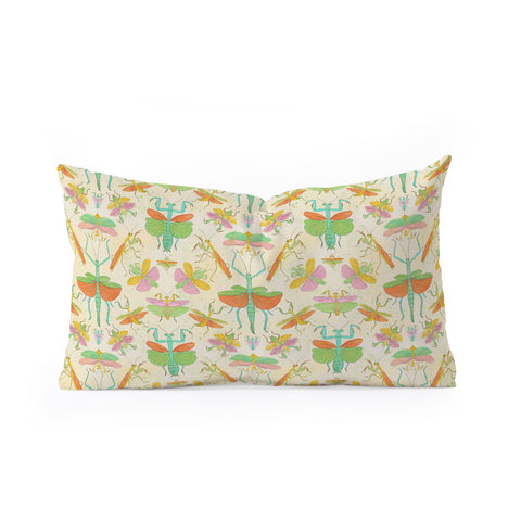 Gabriela Simon Whimsical Praying Mantis Retro Oblong Throw Pillow