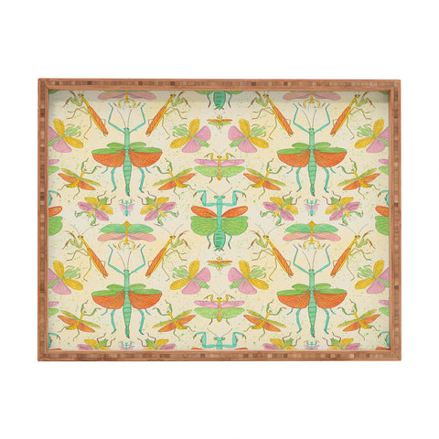 Gabriela Simon Whimsical Praying Mantis Retro Rectangular Tray