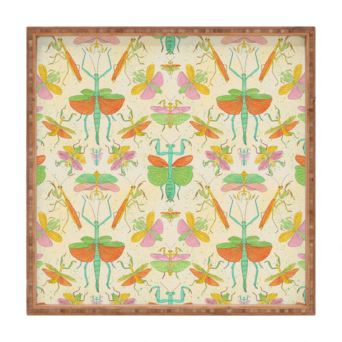 Gabriela Simon Whimsical Praying Mantis Retro Square Tray