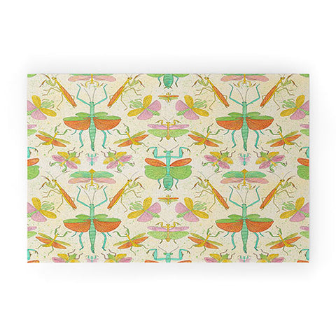 Gabriela Simon Whimsical Praying Mantis Retro Welcome Mat