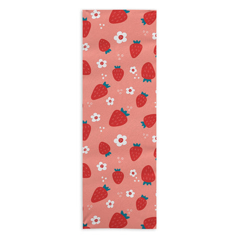 Gabriela Simon Wild Strawberries Red Yoga Towel